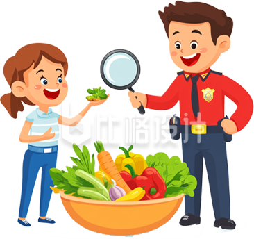 检查蔬菜的公职人员
