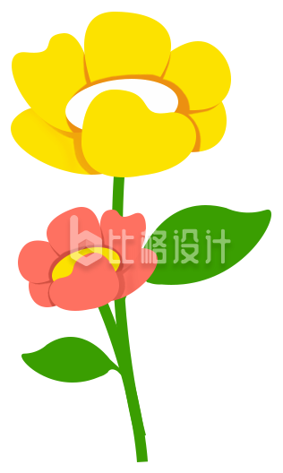 两朵小花插画