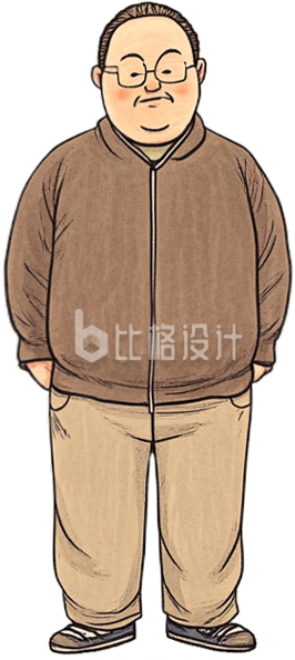 手绘怀旧风男性