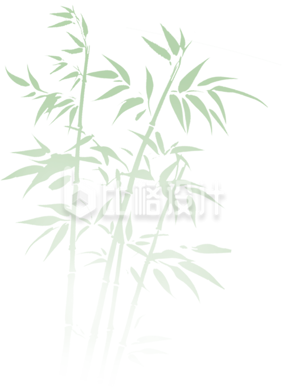 手绘绿色竹子