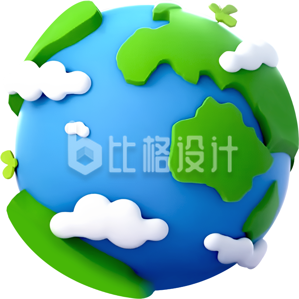 地球公益环保3D手绘