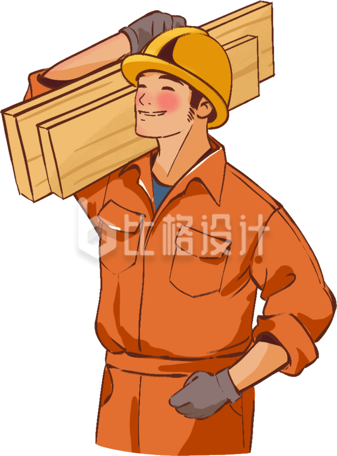 工人手绘插画