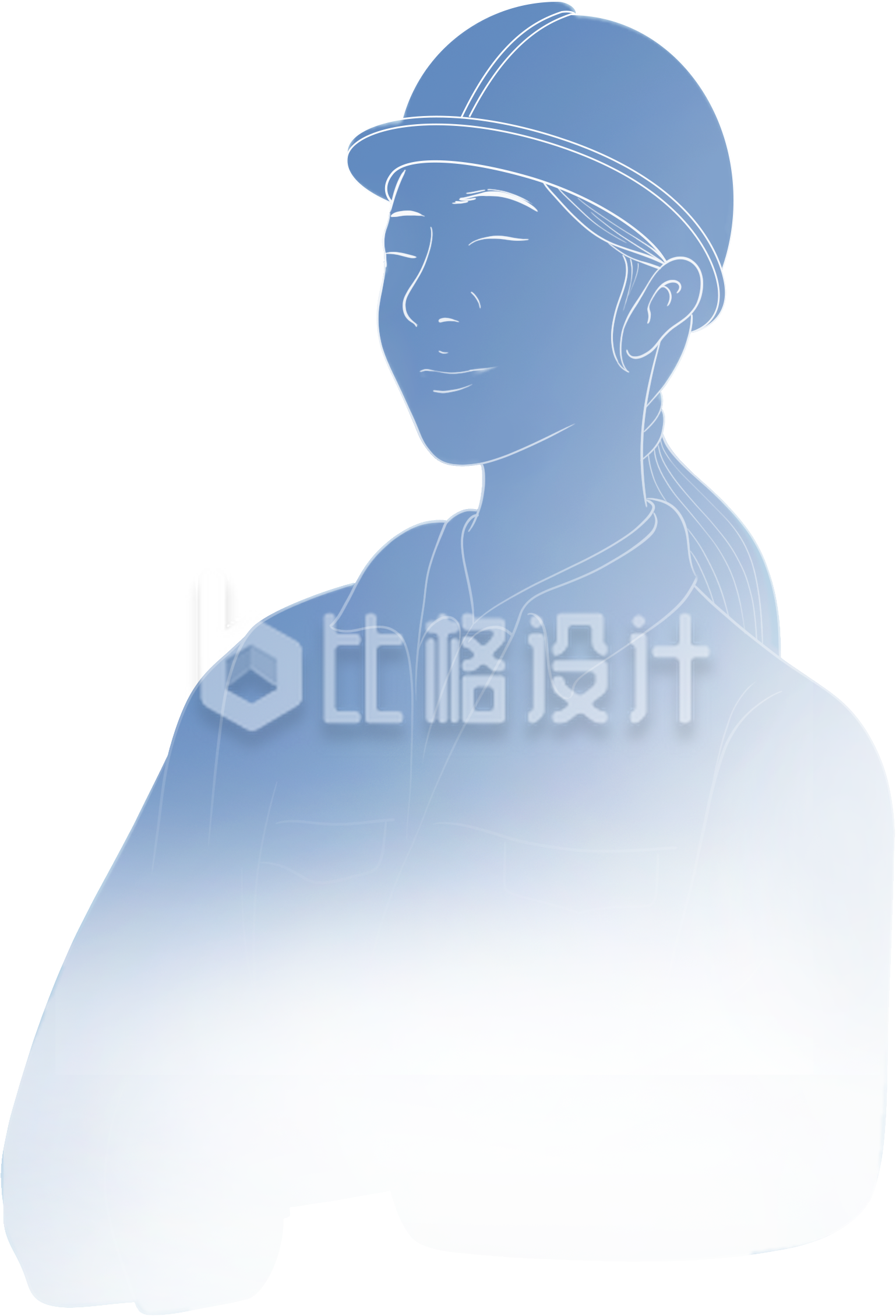 劳动者女生手绘插画