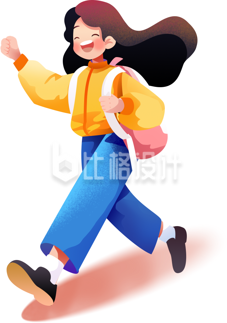 女生学生手绘插画