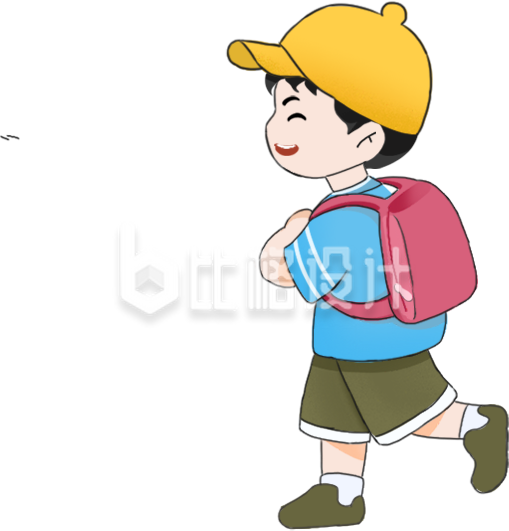 小男孩学生卡通插画