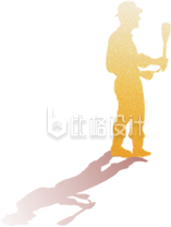 黄色剪影工人手绘