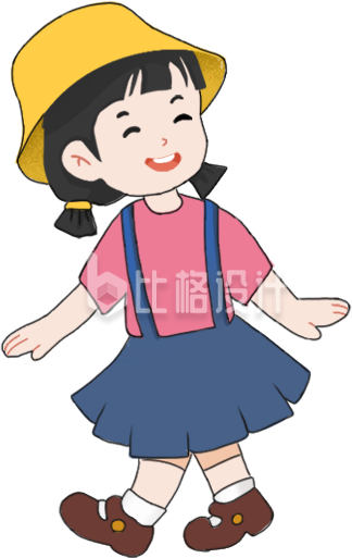 小女孩学生可爱插画