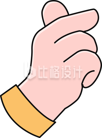 比心手势手绘插画