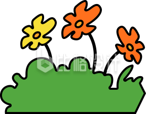 花草草丛手绘插画