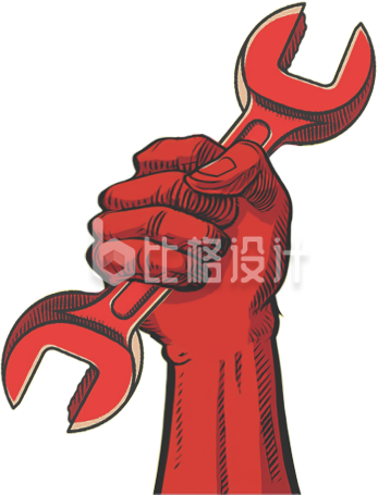 劳动者致敬工人手绘拳头插画 劳动者致敬工人手绘拳头插画