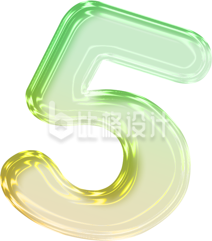 数字5玻璃渐变宣传