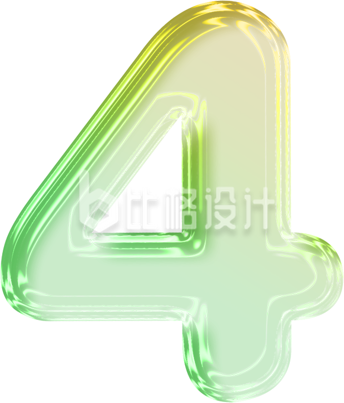 数字4渐变玻璃
