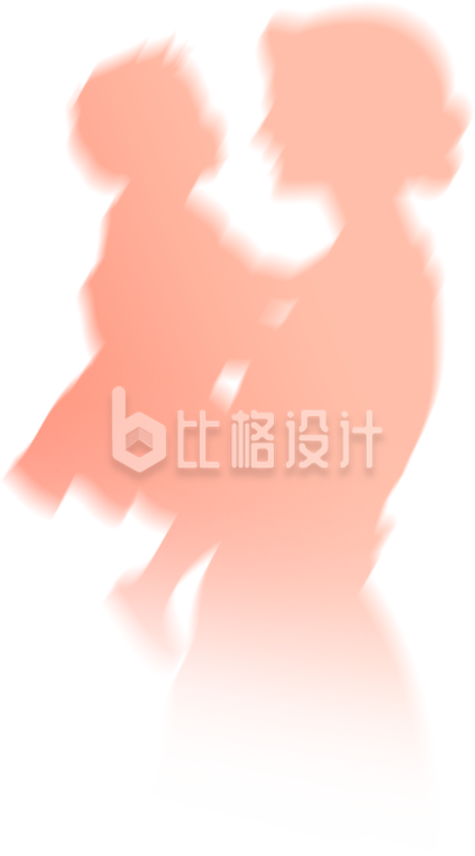 母亲节粉色剪影