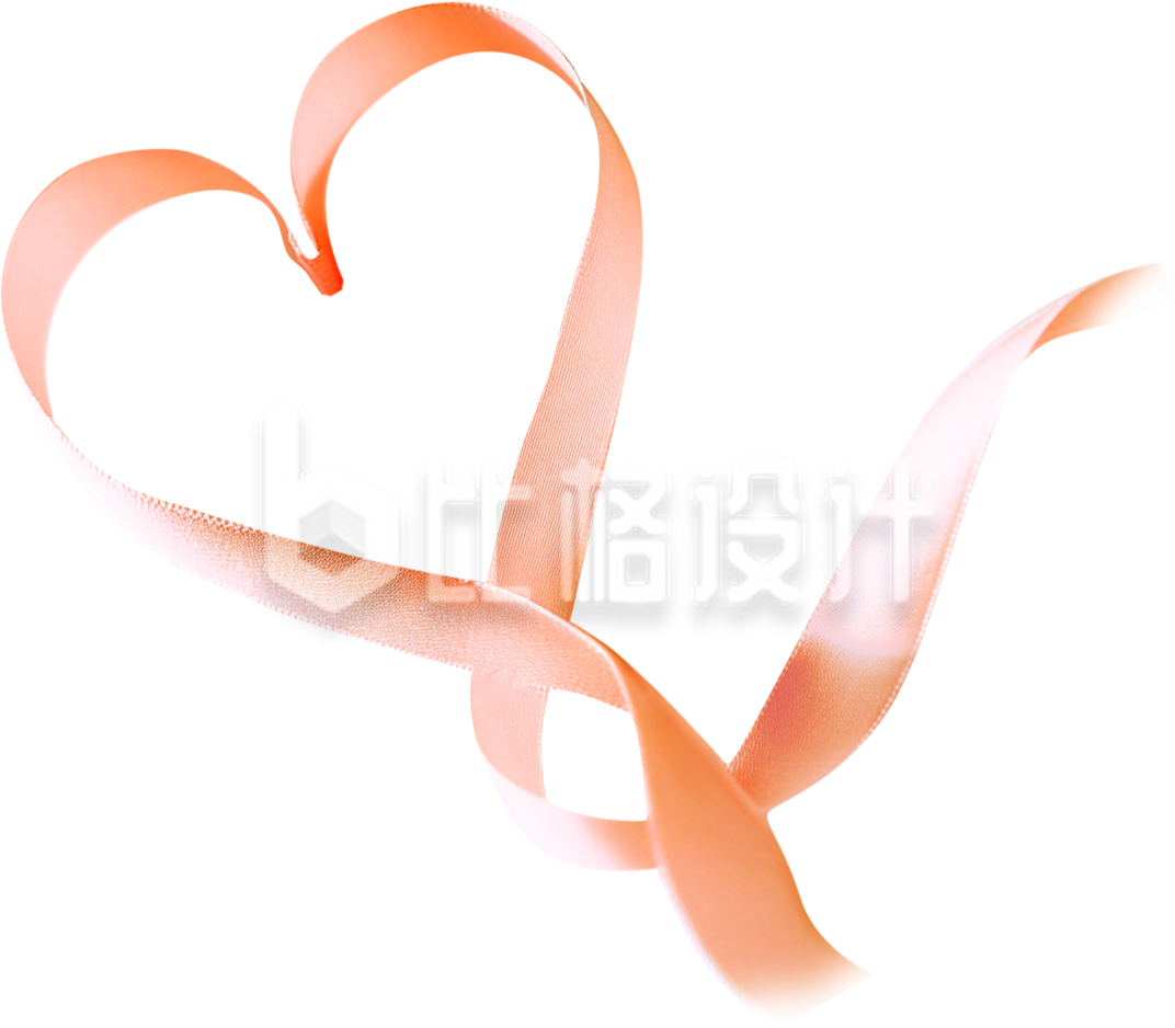 黄色爱心丝带
