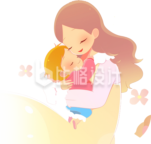 妈妈抱着孩子