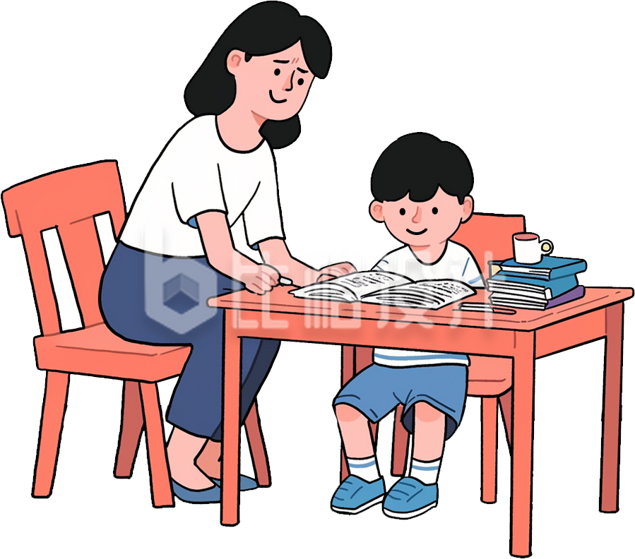 妈妈陪伴孩子学习