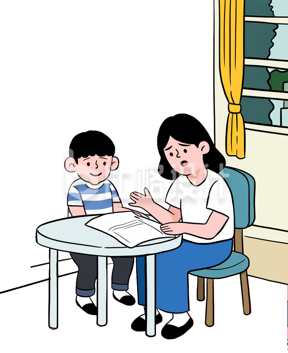 妈妈陪伴孩子学习