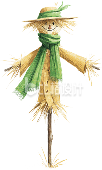 手绘稻草人