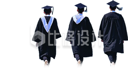 穿学士服的大学生背影
