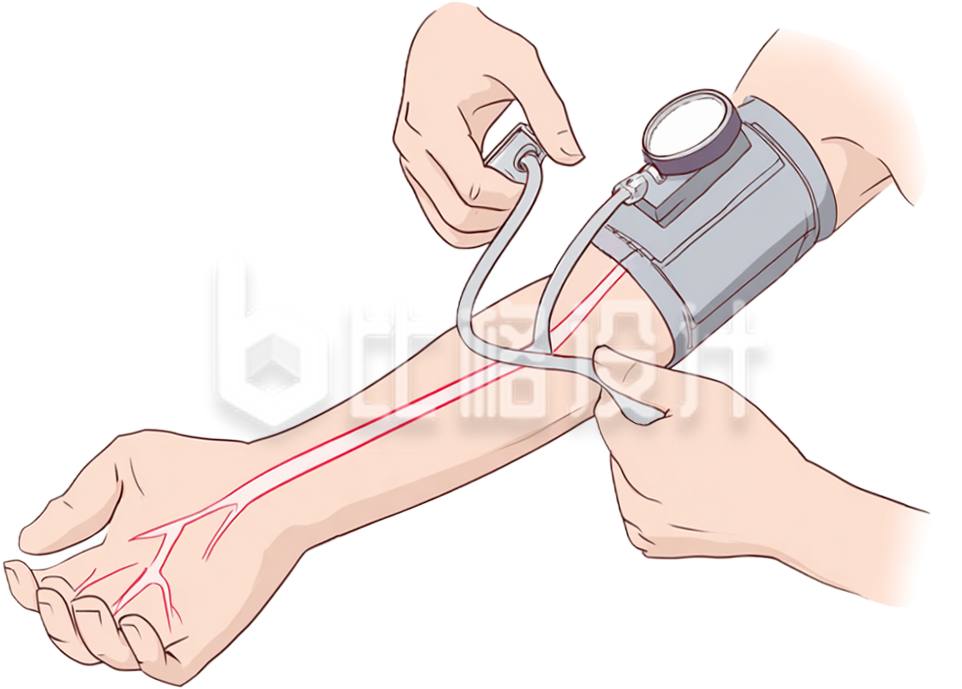 高血压医疗检查手绘插画