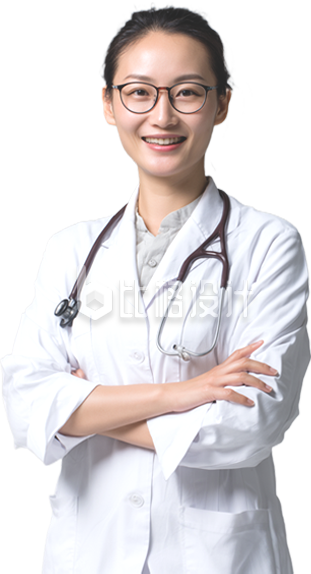 医生科研工作者人物女性实景免抠