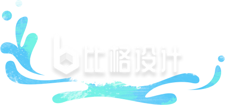 水波蓝色手绘