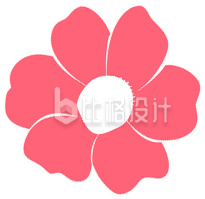 红色手绘小花