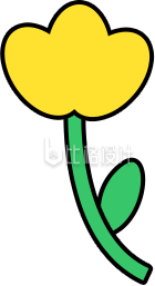小花手绘植物插画