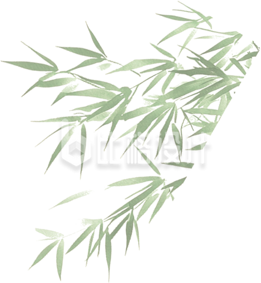 手绘竹叶