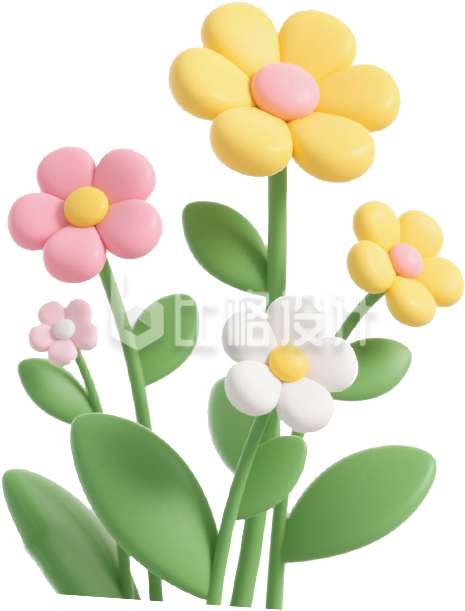 3D黄色小花
