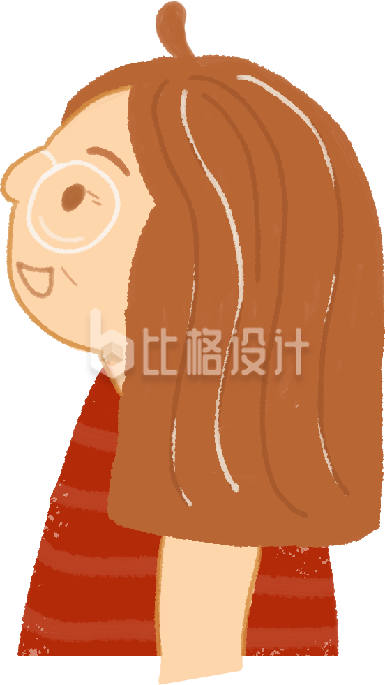 母亲银发手绘插画