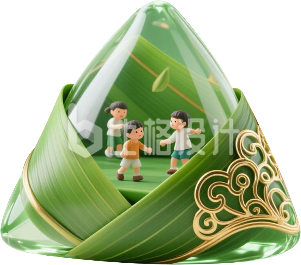 绿色3D粽子