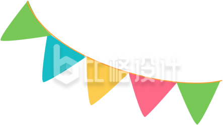 手绘彩色三角旗