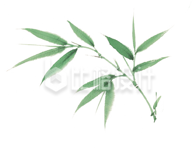 手绘竹叶