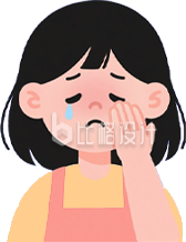 手绘小女孩哭泣