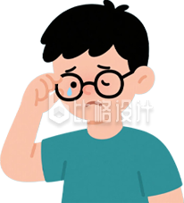 手绘戴眼镜男孩