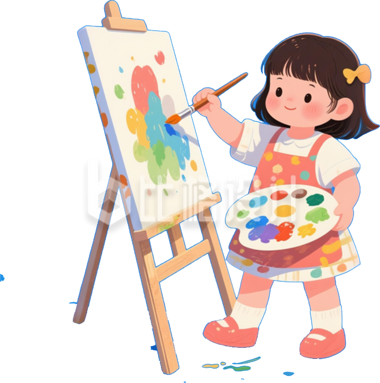 画画的小女孩