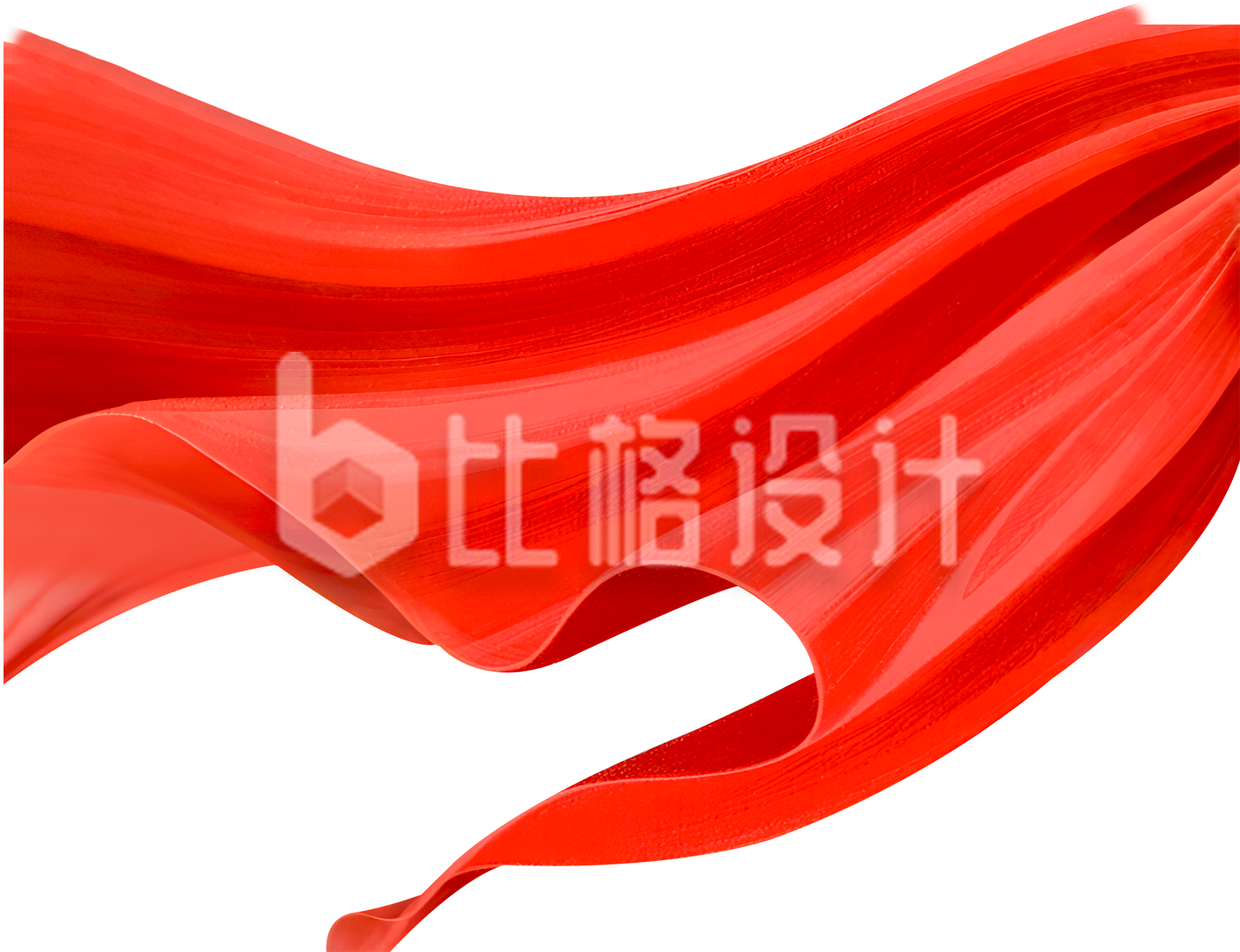 红绸手绘插画