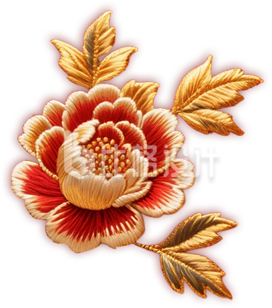 牡丹花刺绣