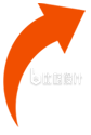 手绘橙色箭头