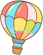 手绘彩色热气球