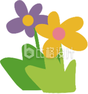 小花植物手绘插画
