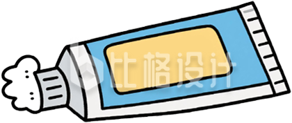 手绘蓝色牙膏