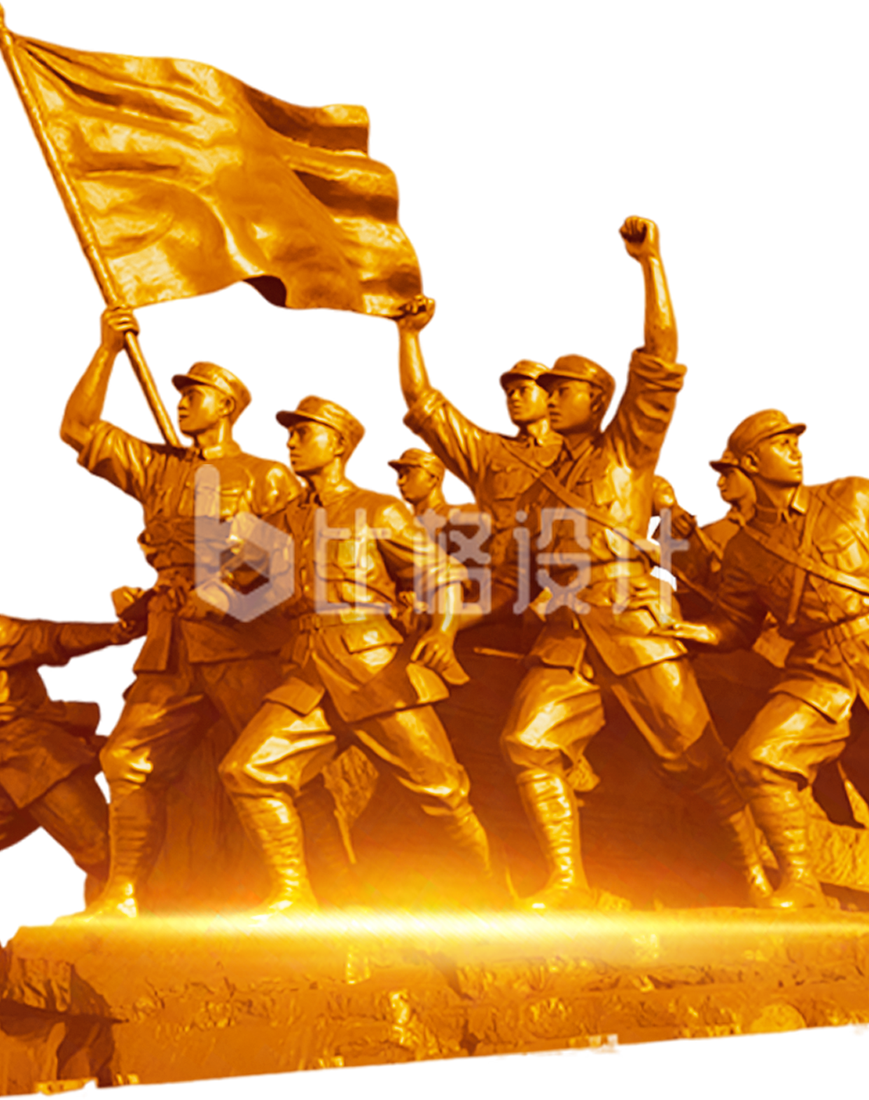 抗战雕塑人物免抠图片