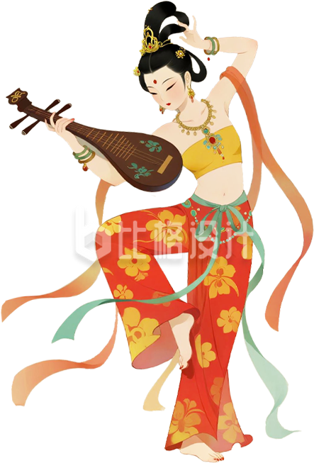 手绘敦煌壁画女性