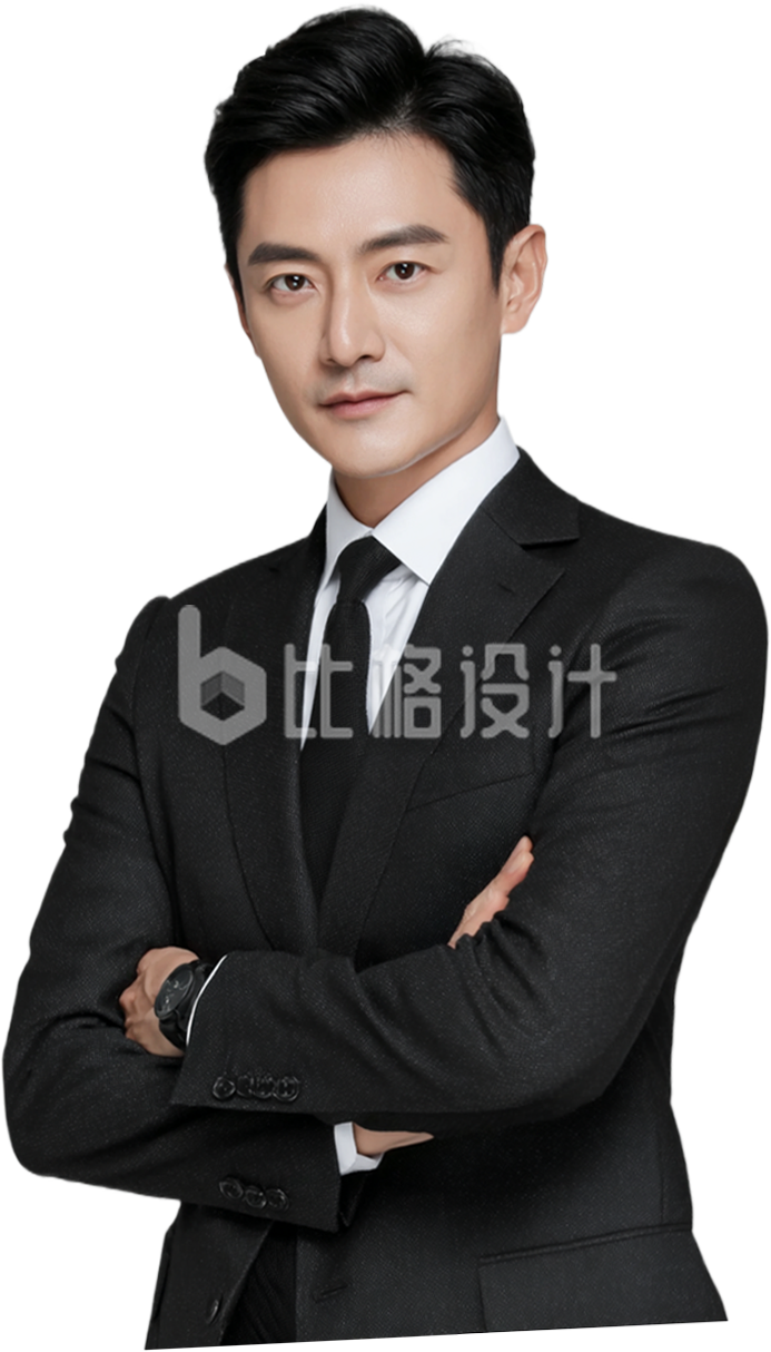 黑西装男性