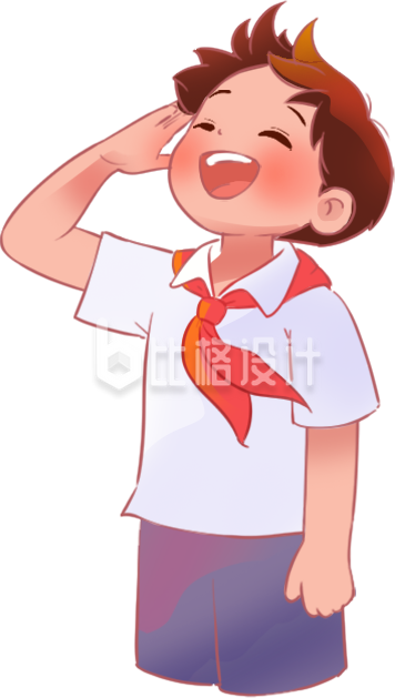 小男孩敬礼学生