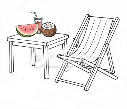 手绘线稿椅子