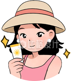 女性防晒美容手绘