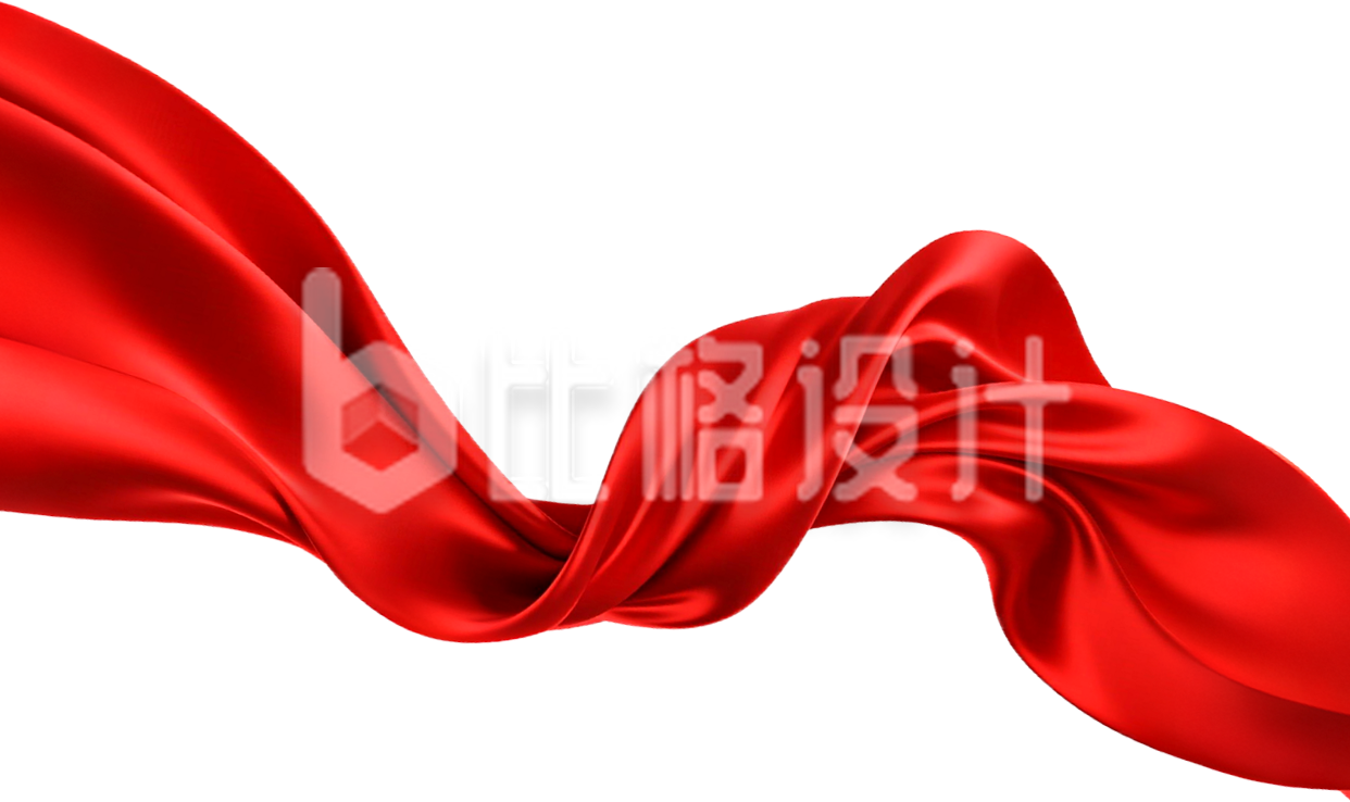 红色红绸手绘